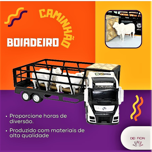 Caminhão Brinquedo Boiadeiro Com Boizinhos Top Truck