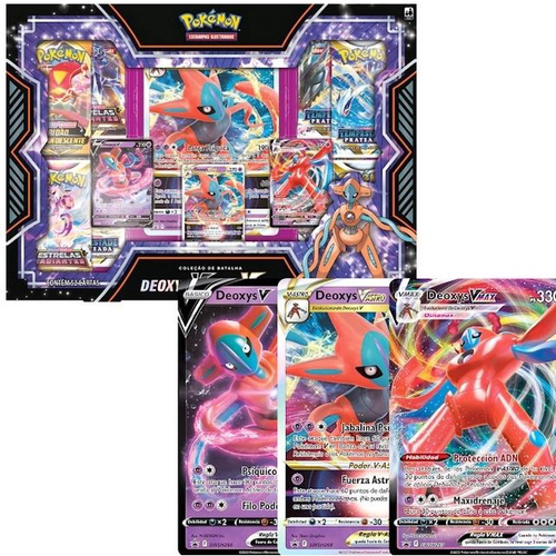 Box Pokémon Deoxys Vmax E V-astro + Baralho Original Copag