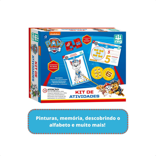 Kit de Atividades Educação Infantil Alfabetização Pintura Jogo da Memória  Patrulha Canina Brinquedo Educativo- Nig 0688 na Americanas Empresas