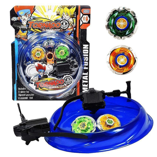 Kit 4 Beyblade Metal Led + Lançador + Arena Promoção