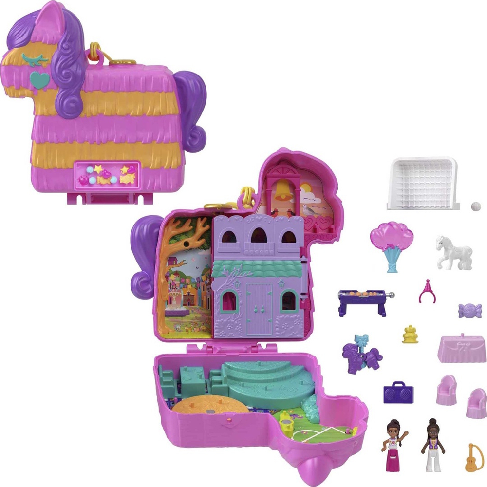  Polly Pocket Compact Playset, Soccer Squad with 2 Micro Dolls &  Accessories, Travel Toys with Surprise Reveals : Toys & Games