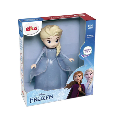 Linda Boneca Frozen Elsa Com Som 24cm Menina Brinquedos