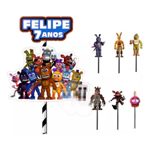 Kit Festa Só Um Bolinho Festa Decor Jogo Five Night Freddy's