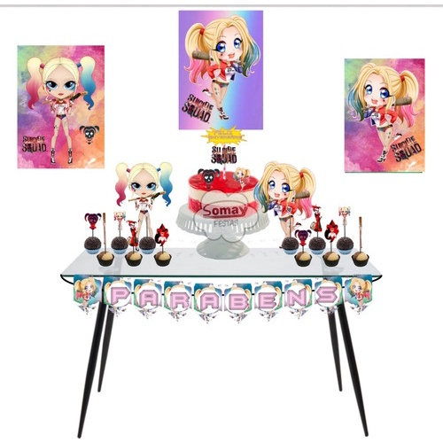 Painel de Decoração Festa Infantil Arlequina Coringa Heroi em Promoção na  Americanas