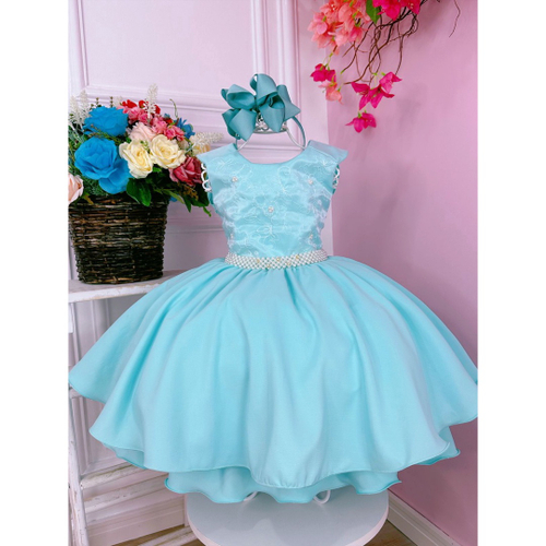 Vestido Infantil Cinderela Princesa Temático Festa Luxo - R$ 78,99