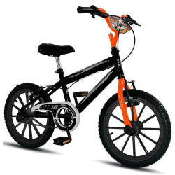 Bicicleta Aro 16 Infantil South Ferinha Para Meninos - Preto E Laranja Preto + laranja é boa?