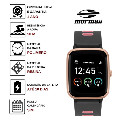 Relógio Smartwatch Mormaii Life Digital Masculino Feminino