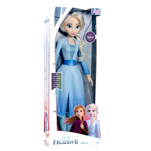 Boneca Grande Elsa Frozen Gigante 55cm Articulada Roupas de Tecido