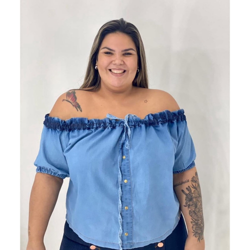 Blusas jeans hot sale ciganinha