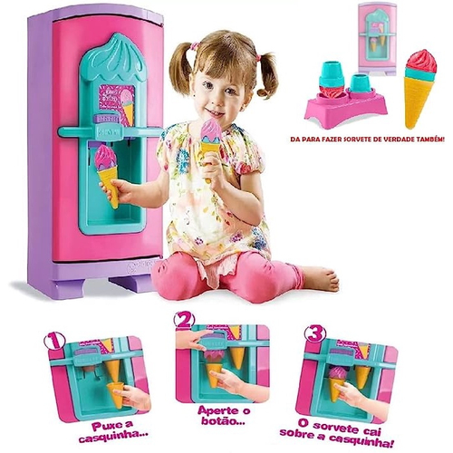 Geladeira Infantil Gela Sorvetinho Sweety Fantasy 50cm