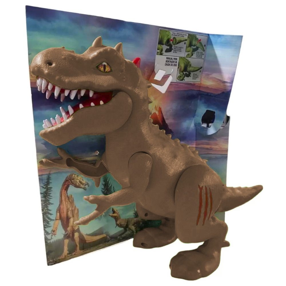 Boneco Dinossauro Gigantossauro Rex Marrom 35cm Articulado 900 - Brinquemix  em Promoção na Americanas