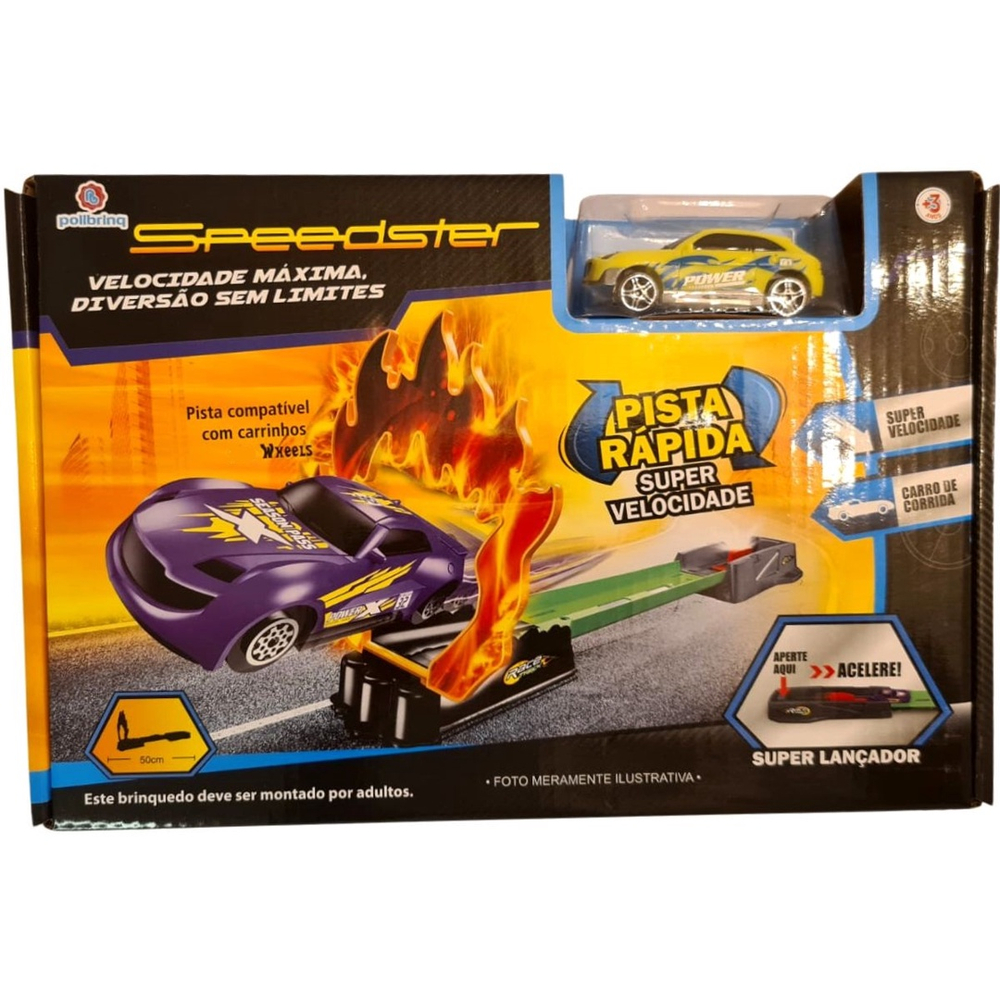 CARRINHO DE BRINQUEDO SPEEDSTER PISTA RÁPIDA POLIBRINQ 7040 - Ri Happy