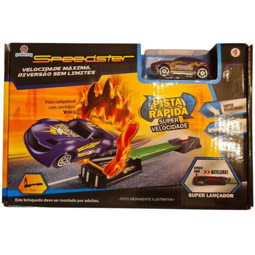 carrinho de brinquedo speedster pista rápida polibrinq 7040