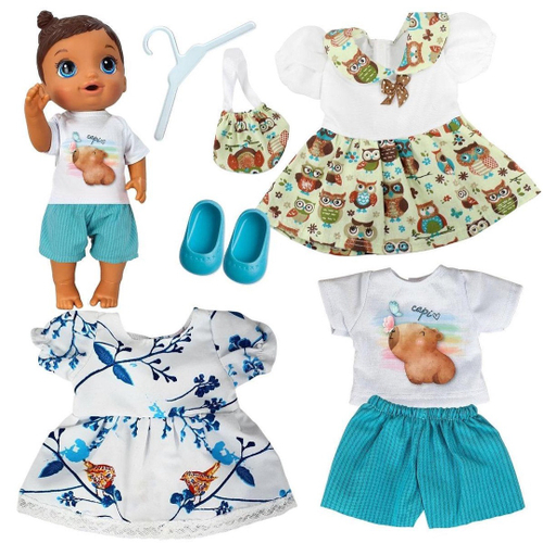 Roupa Boneca Para Baby Alive - Jardineira Sereia - Casinha 4