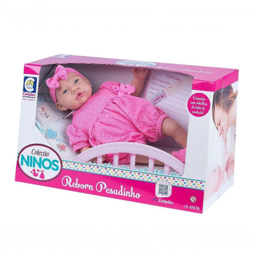 Boneca - Bebe Soninho Reborn Rosa - 2652 COTIPLAS