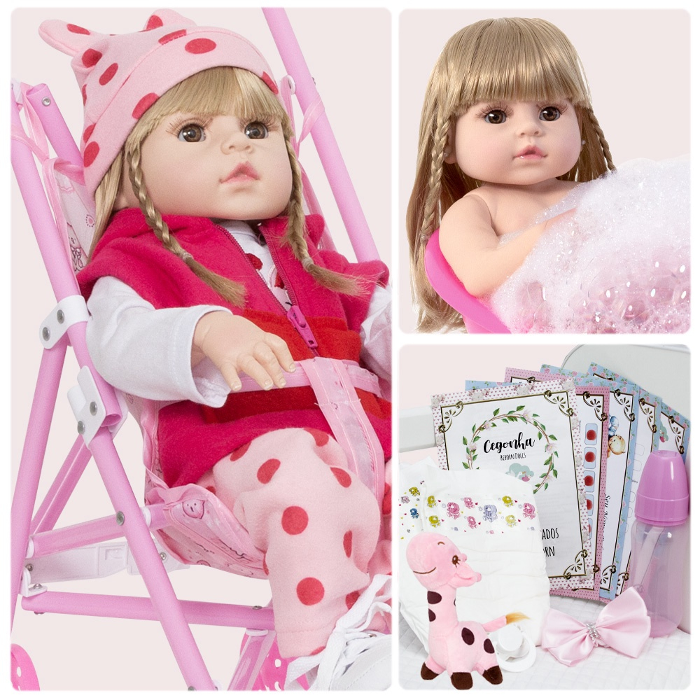 Boneca Bebe Reborn Girafinha Princesa Loira no Shoptime