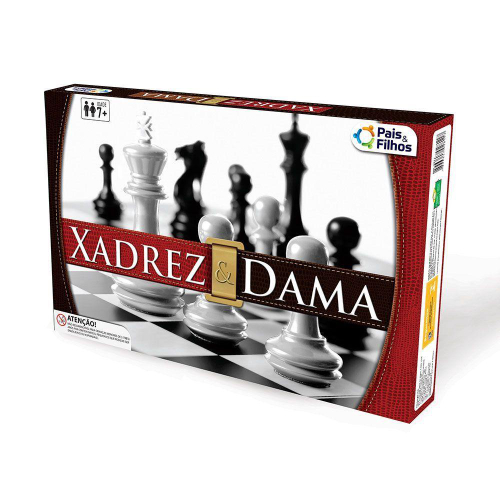 Jogo De Xadrez Dama 2 em 1 Tabuleiro Em Madeira Peças Plásticas 2908 - Pais  e Filhos - Jogo de Dominó, Dama e Xadrez - Magazine Luiza