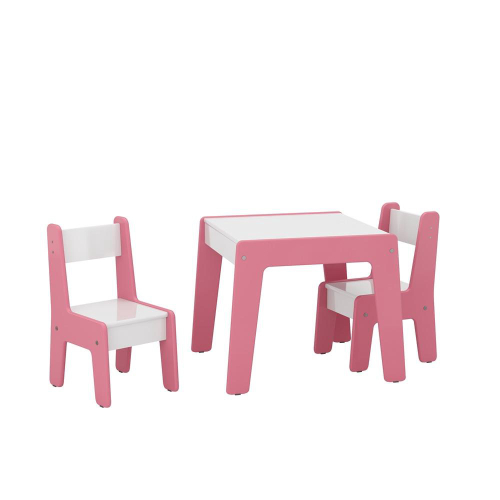 Conjunto Mesa Mini Square Infantil com 2 Cadeiras Effeil - Branco