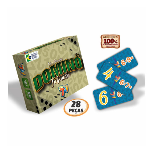 Jogo De Dominó Profissional Osso 28 Pedras 9mm Caixa Em Mdf - R$ 59,99