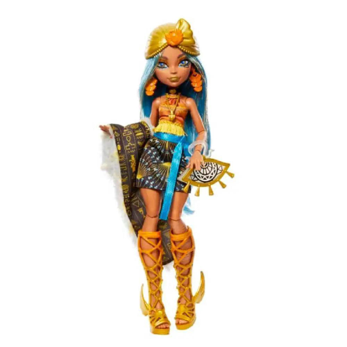 Boneca Monster High Cleo De Nile Cabelos Mechas Azuis Cachorro de Estimação  e Acessórios HHK54 Mattel