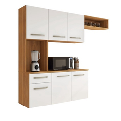 Armário de Cozinha Completa Suspenso com Balcão 6 Portas 1 Gaveta Belíssima Freijó/Branco Fiorello é boa?