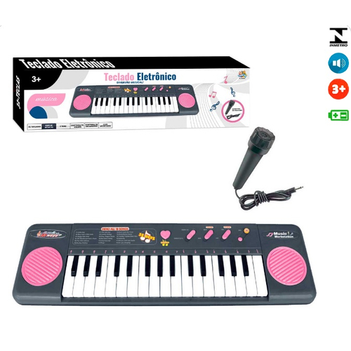 Teclado Com Microfone Piano Infantil Brinquedo Musical em Promoção na  Americanas