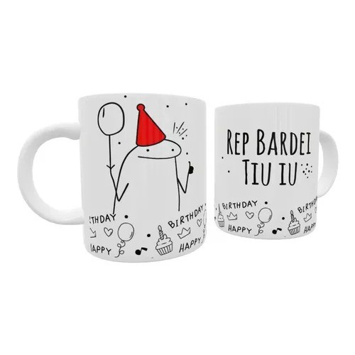 Caneca Aniversário flork meme- xícara de porcelana - Repi Bardei