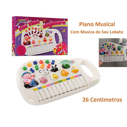 Brinquedo Pianinho Musical Educativo Piano Infantil com Som Luzes e Alça  para Segurar Azul em Promoção na Americanas