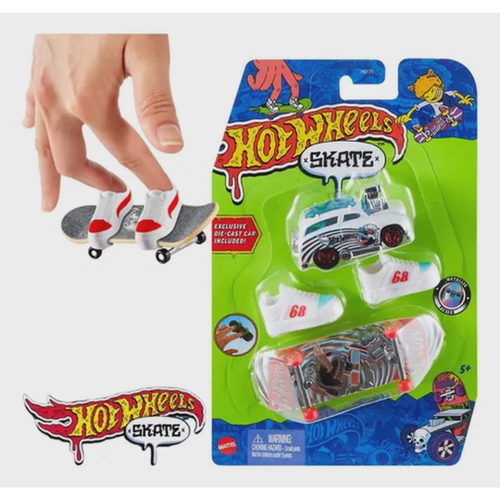 Hot Wheels Skate De Dedo Com Tenis E Carro Basico - Mattel