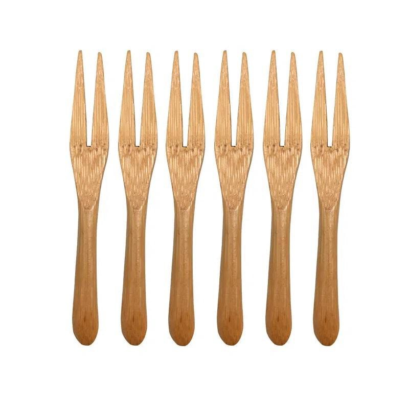 Mini garfos de degustação de bambu 14cm