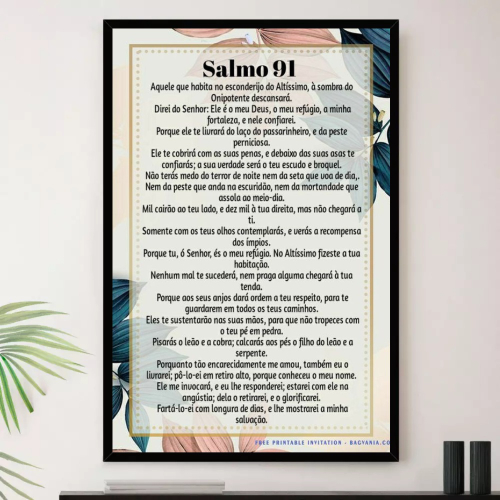 Quadro Religioso Salmo 91 Oração Decorativo A3 35x45cm em Promoção na  Americanas