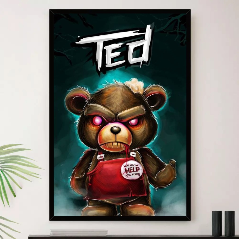 Quadro Ted Urso Do Mal Filme Mercado Decorativo A4 23x33cm em Promoção na  Americanas