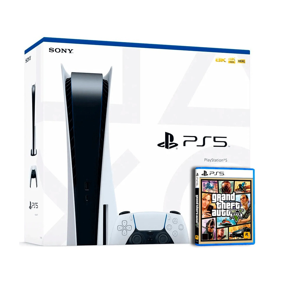 Console PlayStation 5 Standard 825GB Sony Midia Fisica Com 2 Controles