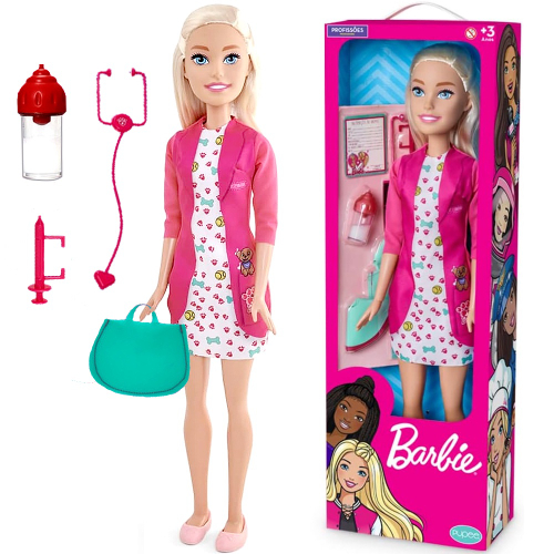 Caixa com 12 Unidades Boneca Barbie Loira Vestido Borboleta Mattel