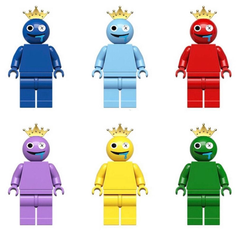 Kit 7 Bonecos Rainbow Friends Roblox Blue Green Bloco Montar