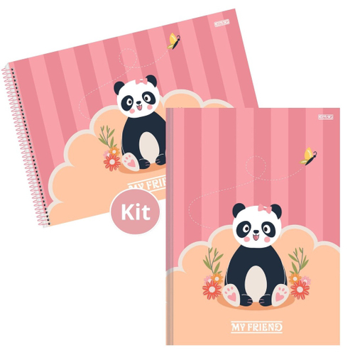 Caderno De Desenho Panda 80 folhas Tilibra