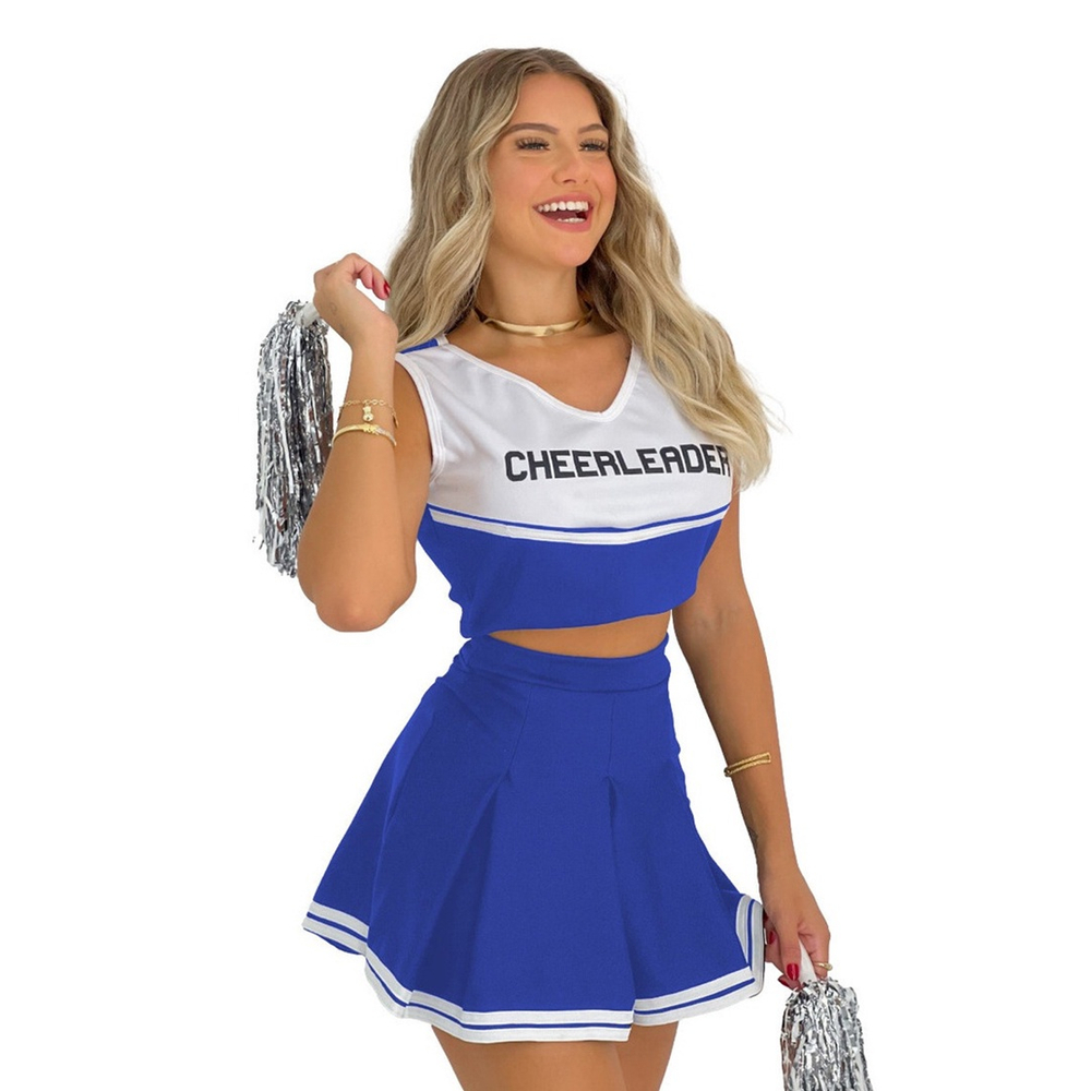 Fantasia De Lider De Torcida Adulto Blusa E Saia Cheerleader em Promoção na  Americanas