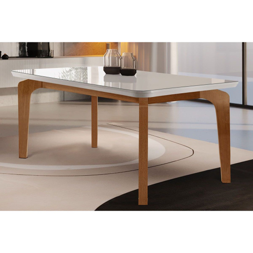 Mesa de Jantar Londrina com 6 Cadeiras Imbuia Off White Rufato