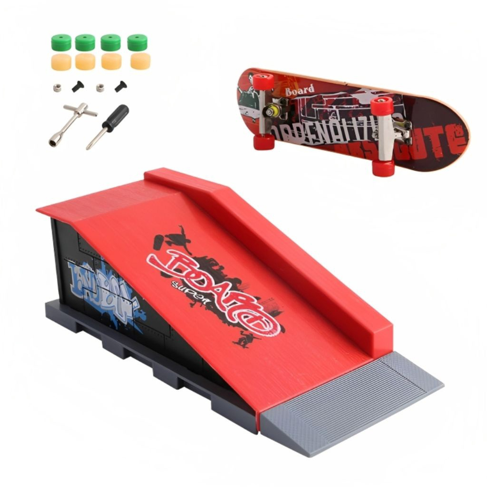 Kit 9 Skate De Dedo Radical E Pista Rampa Mdf Deck Brinquedo