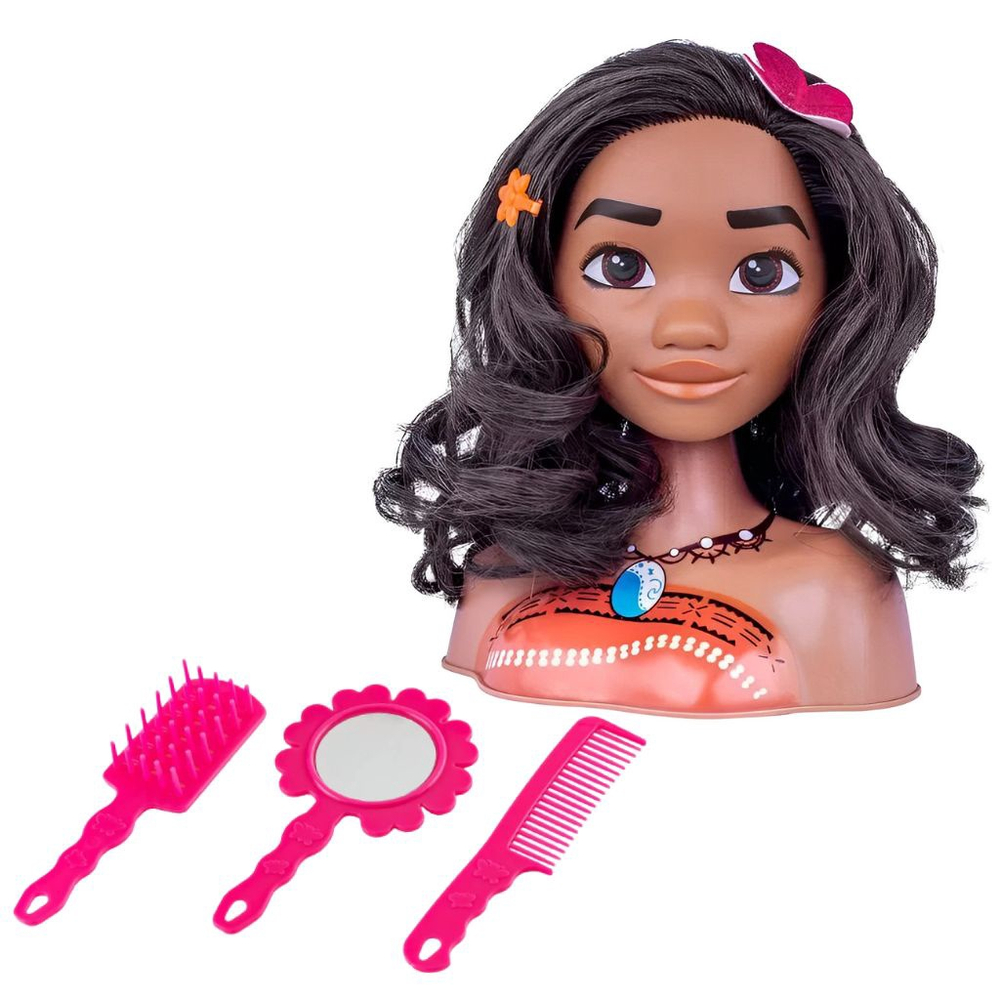 Boneca Negra Para Pentear Maquiar Busto Com Acessorios Pente