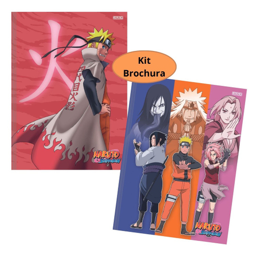 Caderno brochura pequeno capa dura 80 folhas Naruto Shippuden São