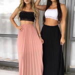 Saia plissada longa rose cheap