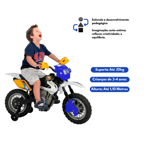 Moto Eletrica Infantil Crianca Menino Motocross - Homeplay