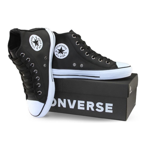 All Star Converse Preto Plataforma Cano Alto