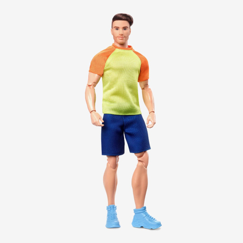 Boneco Ken Fashionistas 204 Cabelo Castanho Coque Camisa Shorts