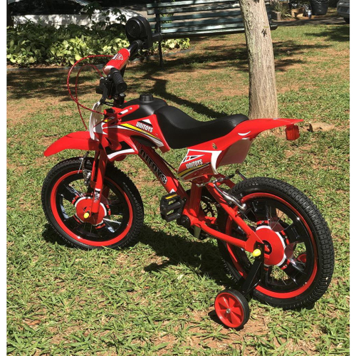 Bicicleta Infantil Aro 16 Moto Bike C/ Rodinha Menino - Glumi