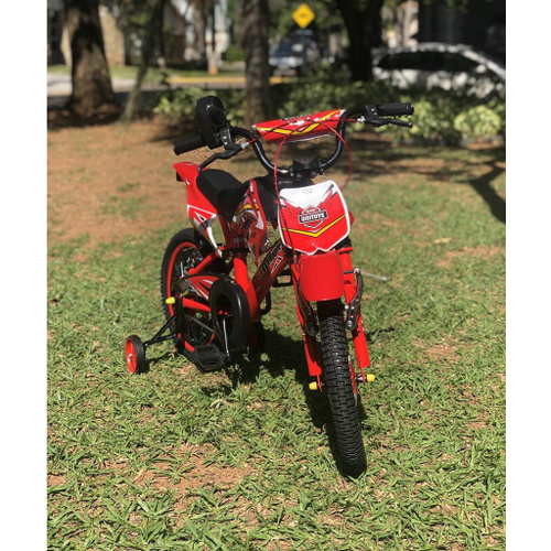 Bicicleta Infantil Aro 16 Moto Bike C/ Rodinha Menino - Glumi