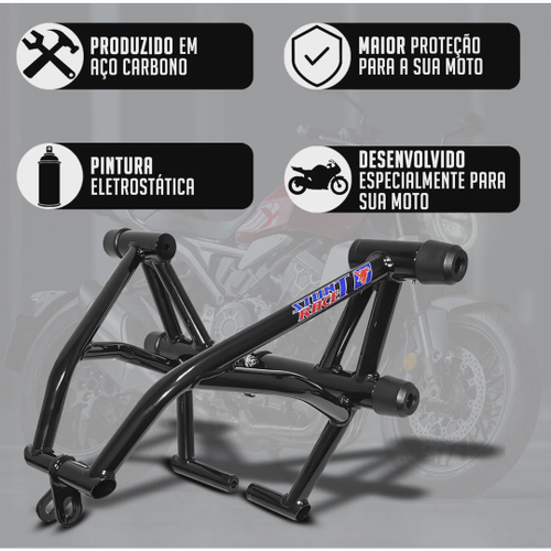 Protetor Stunt Race Motor Carenagem nxr Bros 160 xre 190 2015 a 2023  Ponteira Mata Cachorro no Shoptime