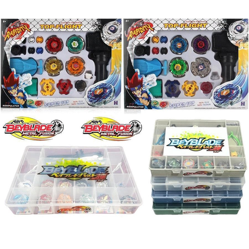 Kit 4 Beyblade Metal Fusion Pião C/super Lançador Brinquedos em