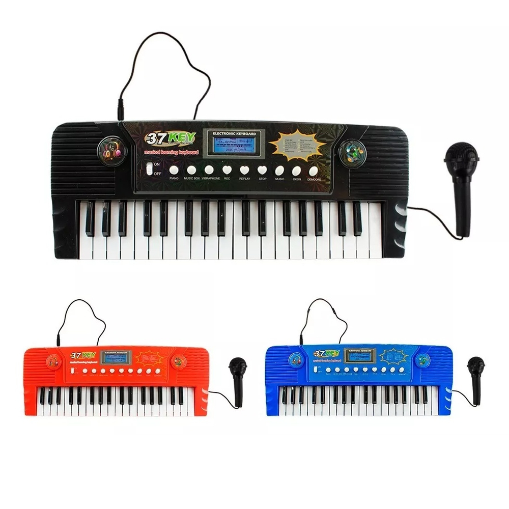 Piano Infantil Teclado Instrumento Musical Brinquedo Com Microfone Luz E 10  Sons E Ritmos em Promoção na Americanas